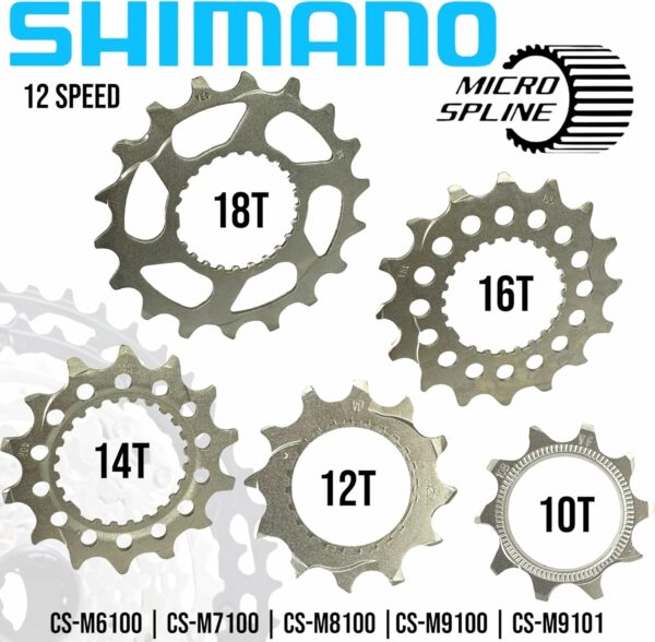 Kit Piñones Shimano XT CS-M8100 10-12-14-16-18T | Micro Spline | 12 Velocidades - Imagen 2